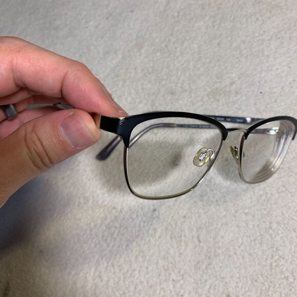 Lenton & Rusby LR5019 001 Black Eyeglasses Silver Square Full Rim 52-16 140 - Picture 5 of 11